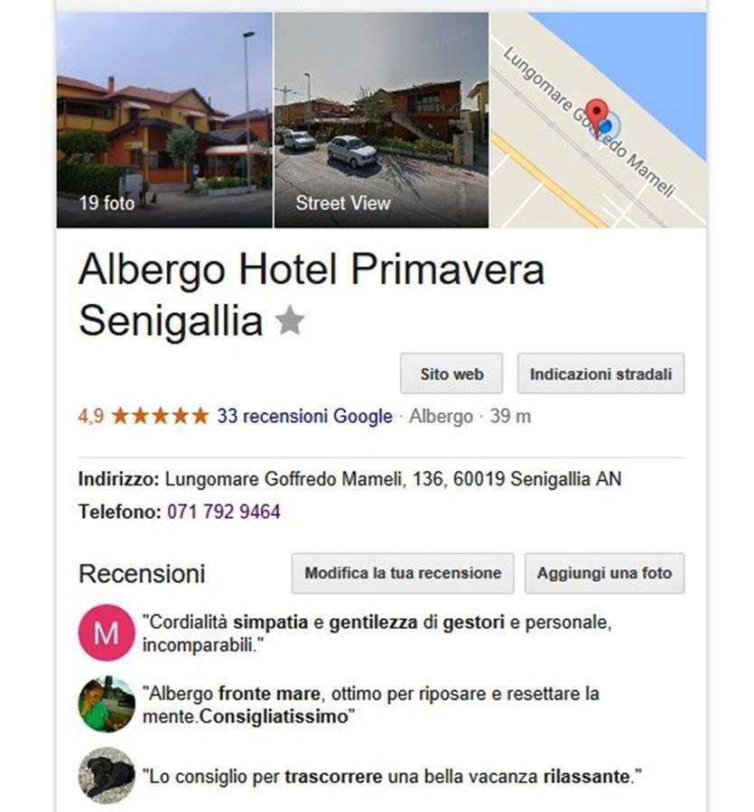 Albergo Primavera Senigallia Exterior foto